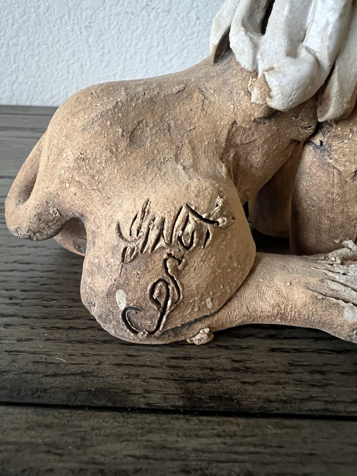 Hindt Studio Clay Pottery Mythical Creature Goat Spaghetti Clay Sculpture 7.5″ T