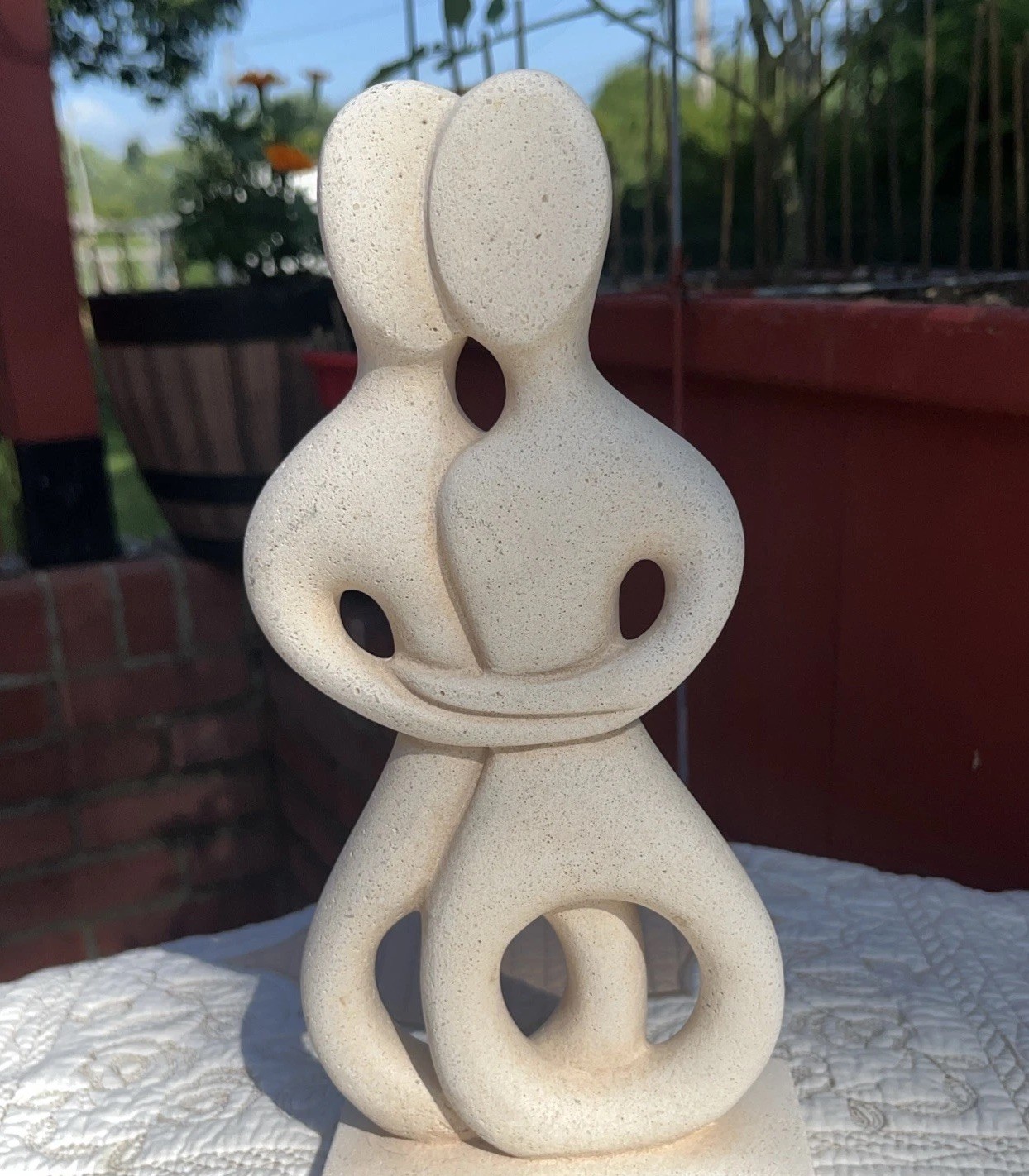 The Embracing Couple Lovers Cycladic Art Figure Idol Decorative Made in Greece