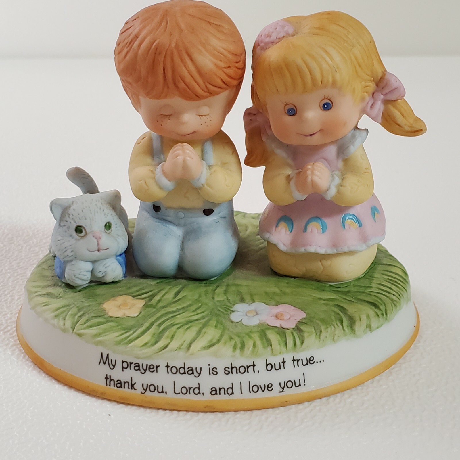 Inspired Porcelain Our Daily Prayers Cat Boy Girl Special Blessings March 1989