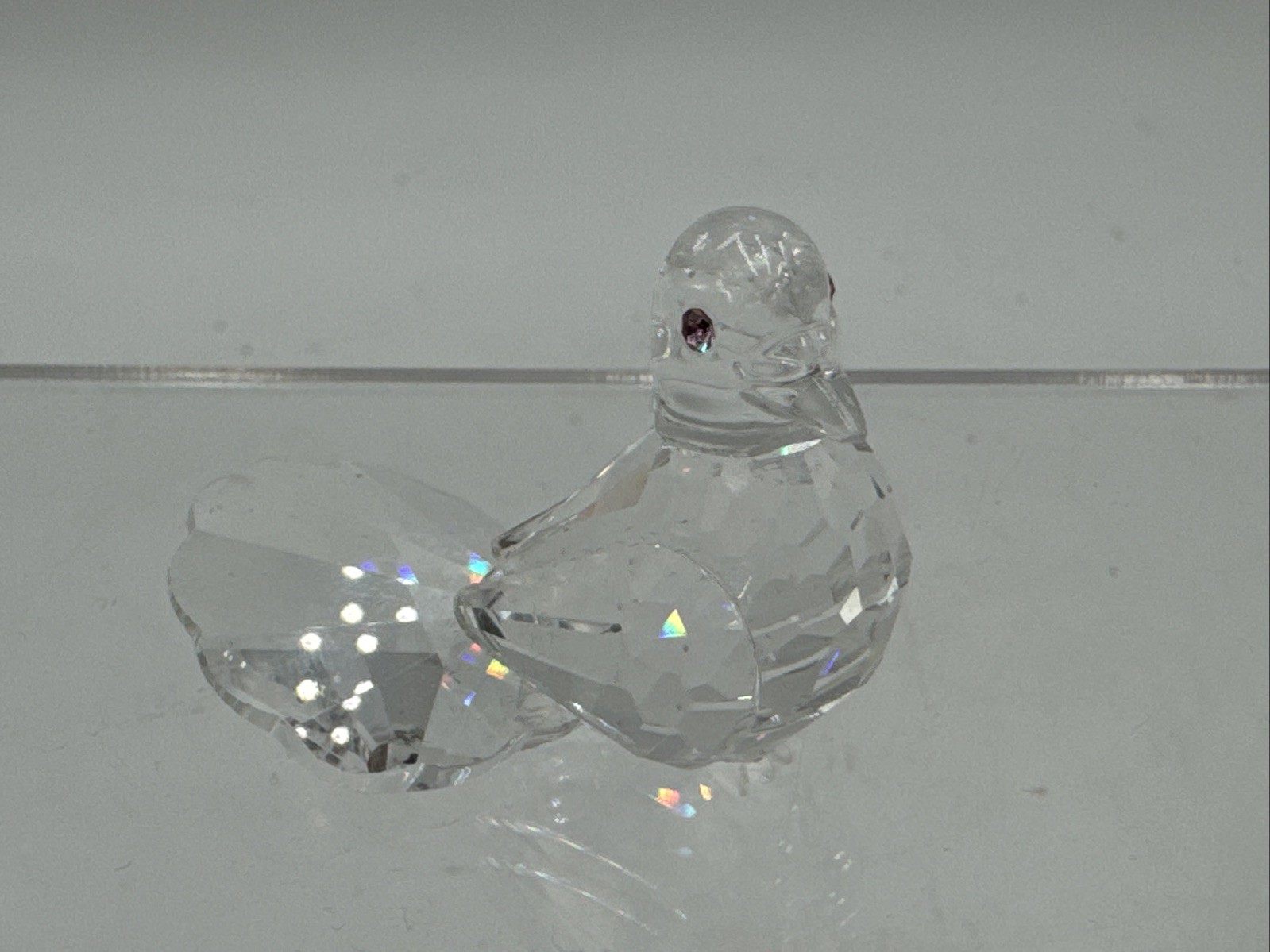 Swarovski Crystal Feathered Friends Dove Pigeon Pink Eyes Figurine 191696