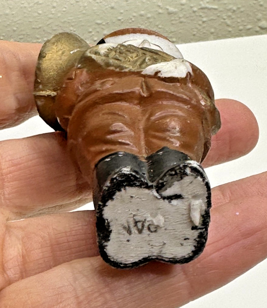 Vintage Figurine Military WWI Man Playing Horn Ceramic Japan Brown Outfit 3.5 in