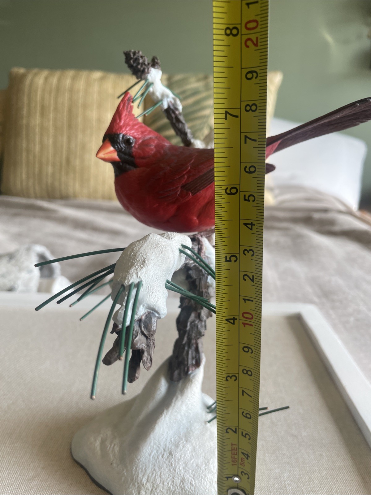 WINTERS JEWEL by Bob Guge Danbury Mint Collection Cardinal Bird 8 3/8” High