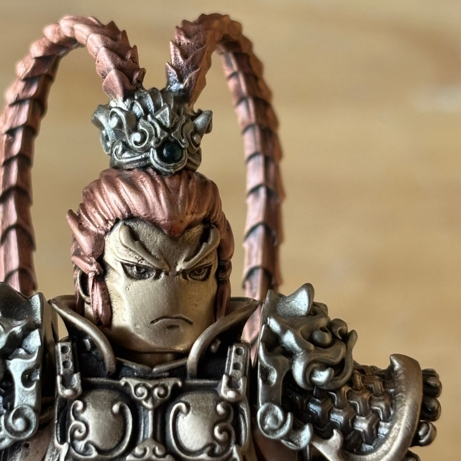 Brass Lü Bu Figurine Three Kingdoms General Magnetic Assembly