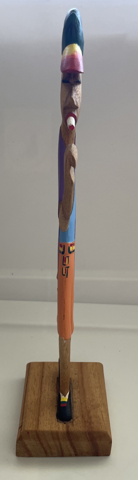 Raggae Man 420 Handcarved Handpainted Wooden Standing Figure Rasta Man