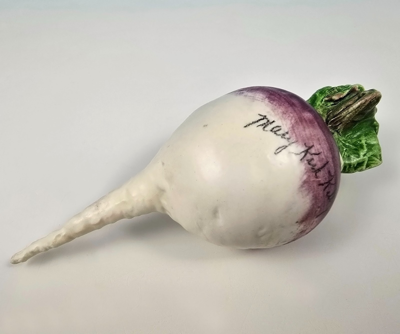 Signed Mary Kirk Kelly Turnip Ceramic Sculpture Naturalistic Vegetable Art