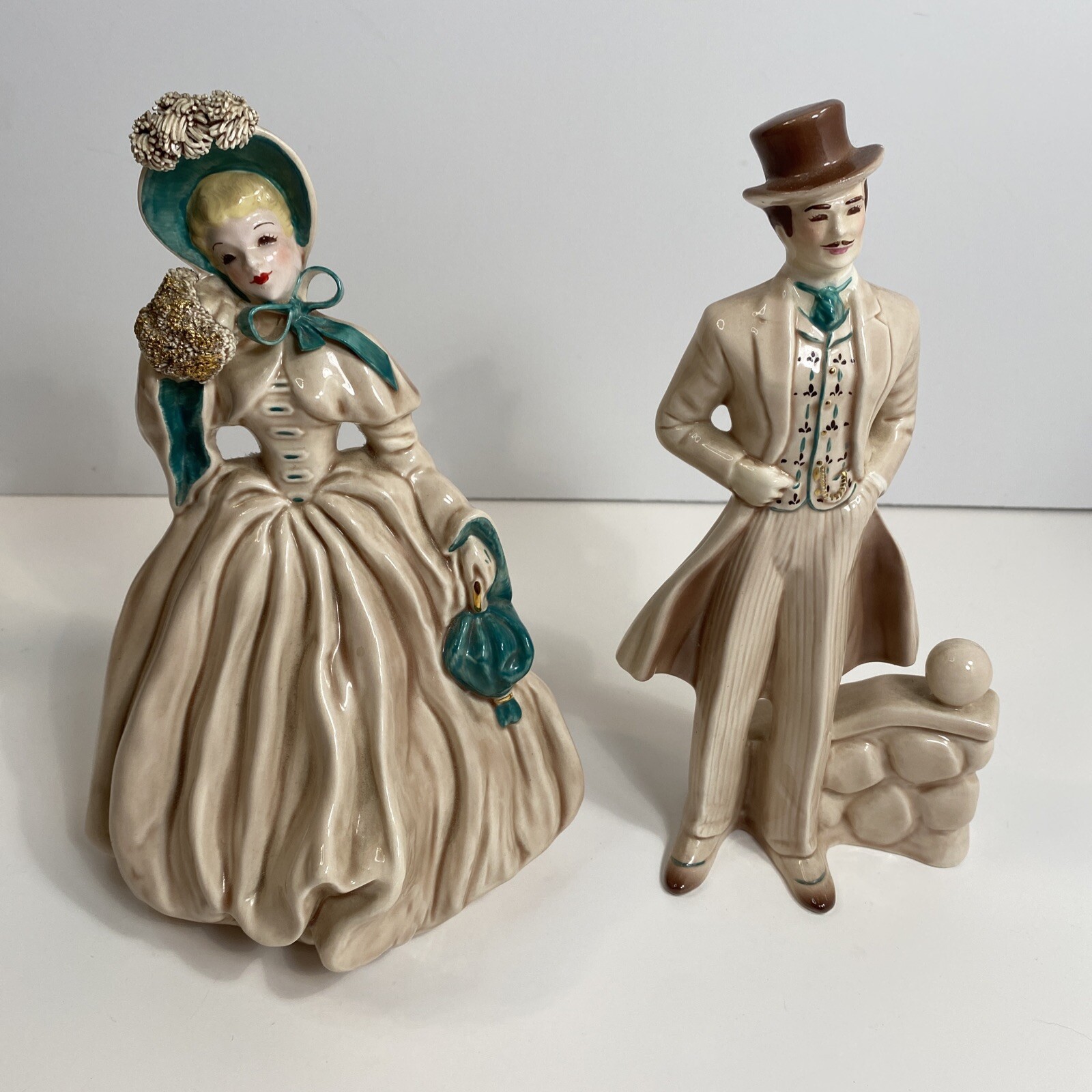 Florence of Pasadena Ceramics Figurines Rhett Butler & Scarlett O’Hara VTG Read!