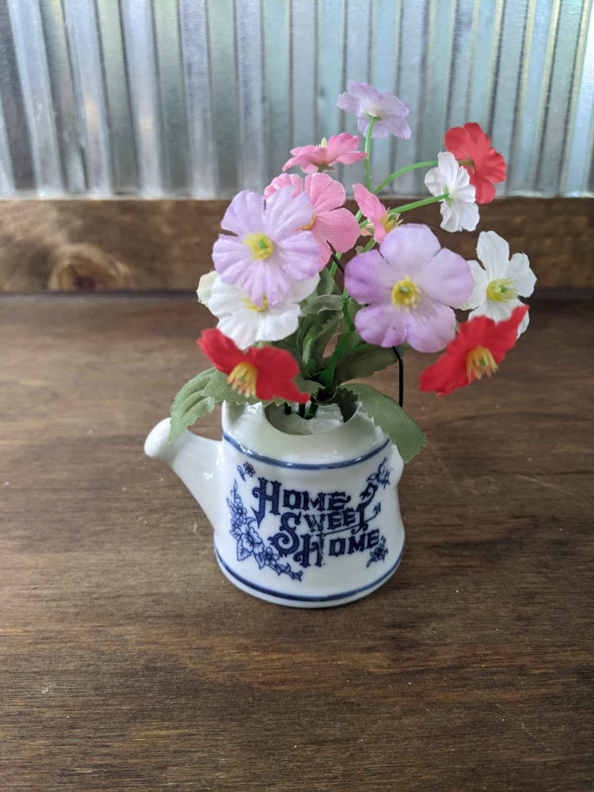 Home Sweet Home Miniature Ceramic Water Can Pitcher