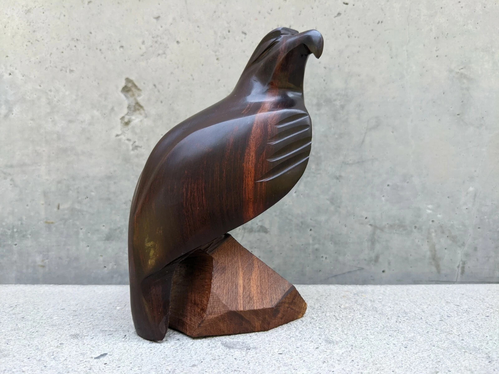 Vtg Ironwood Hand Carved Eagle Falcon Hawk Bird Sculpture 2 lb 7 1/4″ x 3 1/2″