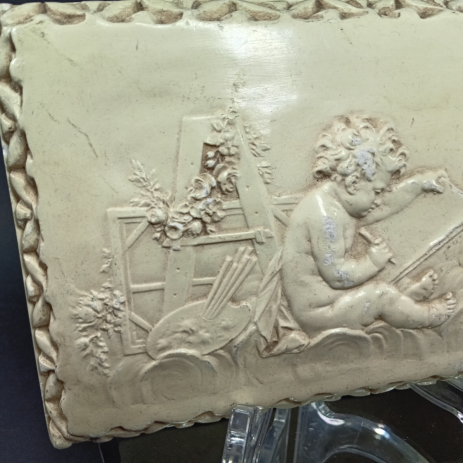┆Neoclassical Plaque 19th Century Bas Relief ┆Putto – The Allegory of the Arts┆