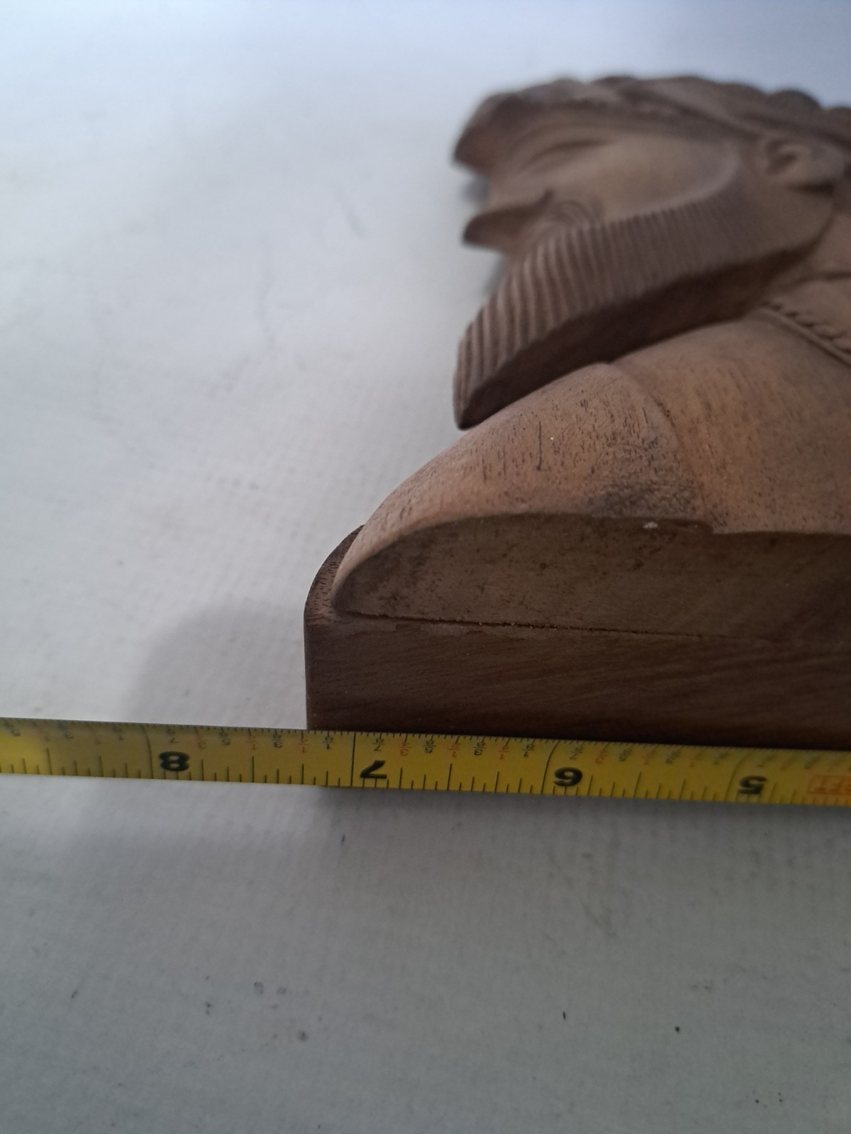 Mughal Emperor Shah Jahan Hand Carved Teak Wood Bust Taj Mahal Muntaz India Vtg