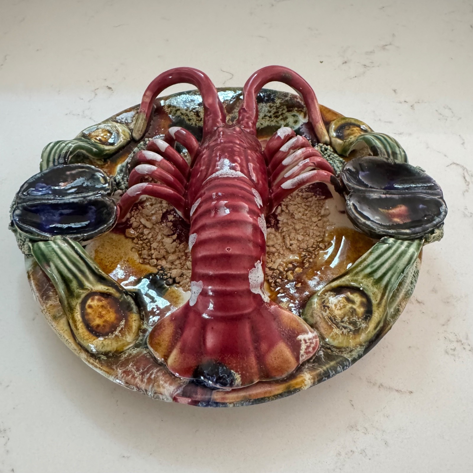 J. Willfred By Sadek Lobster Plate Palissy Majolica Portugal 7” Hanging Plate