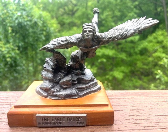 Michael Ricker The Eagle Dance Pewter Statue #199/1000 Sculpture 1987 Signed