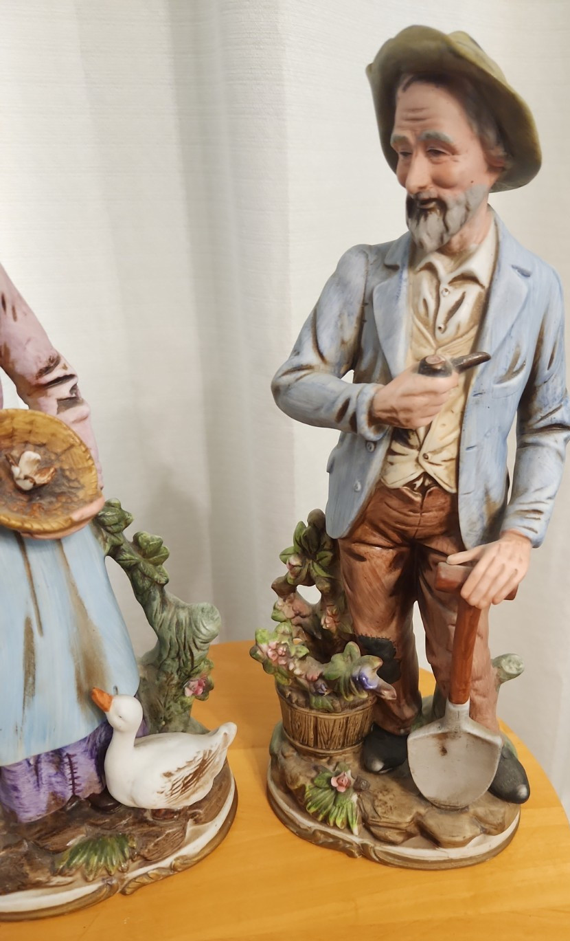 Vintage Home Interior Old Man Woman Collection #8816 HOMCO 13.5 in Tall Japan