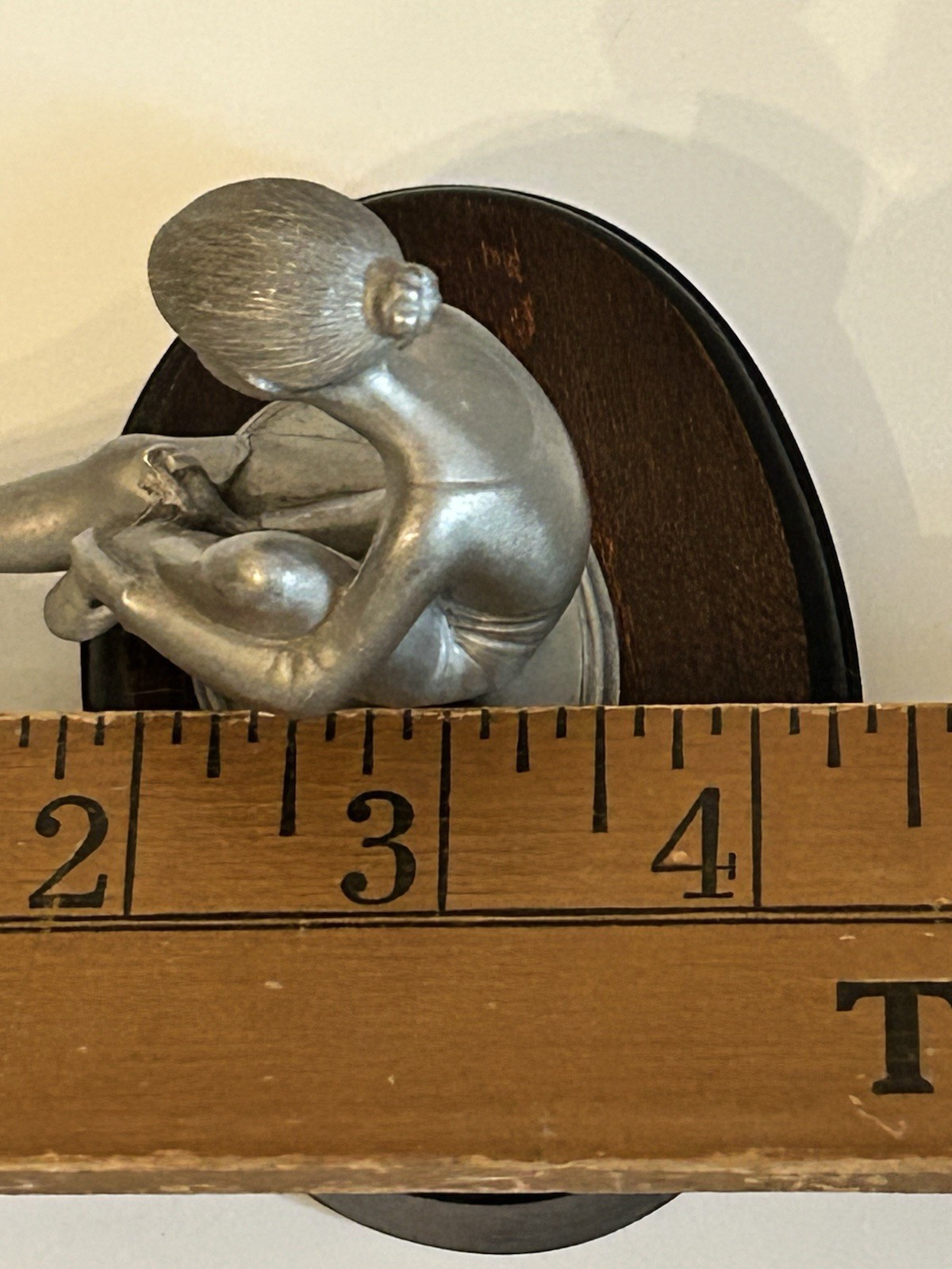 Vintage Ray Lamb Signed Pewter Seated Ballerina Sculpture 1981 Sweden 4”