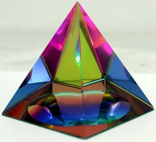 Crystal Iridescent Pyramid – Rainbow Colors 4.5″ with Gift Box