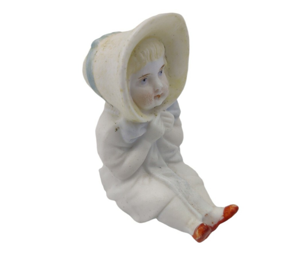 Small All Bisque Piano Baby Doll Miniature Figurine