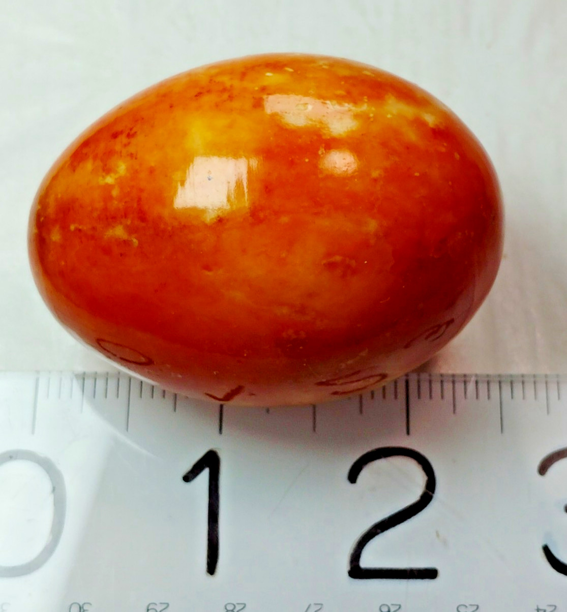 ITALY SOLID QUARTZ MARBLE MULTI COLOR ORANGE EGG