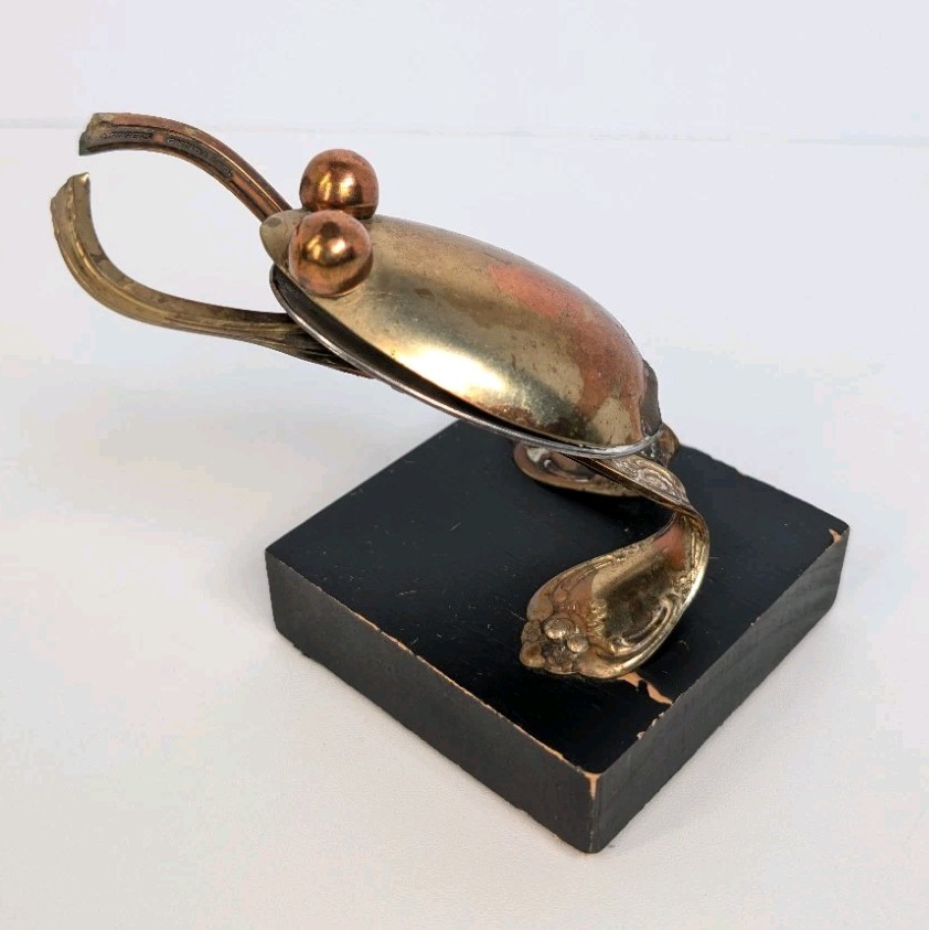 Contemporary Frog Art Metal Spoon Sculpture Casa del Arte 1972 Raul Zuniga
