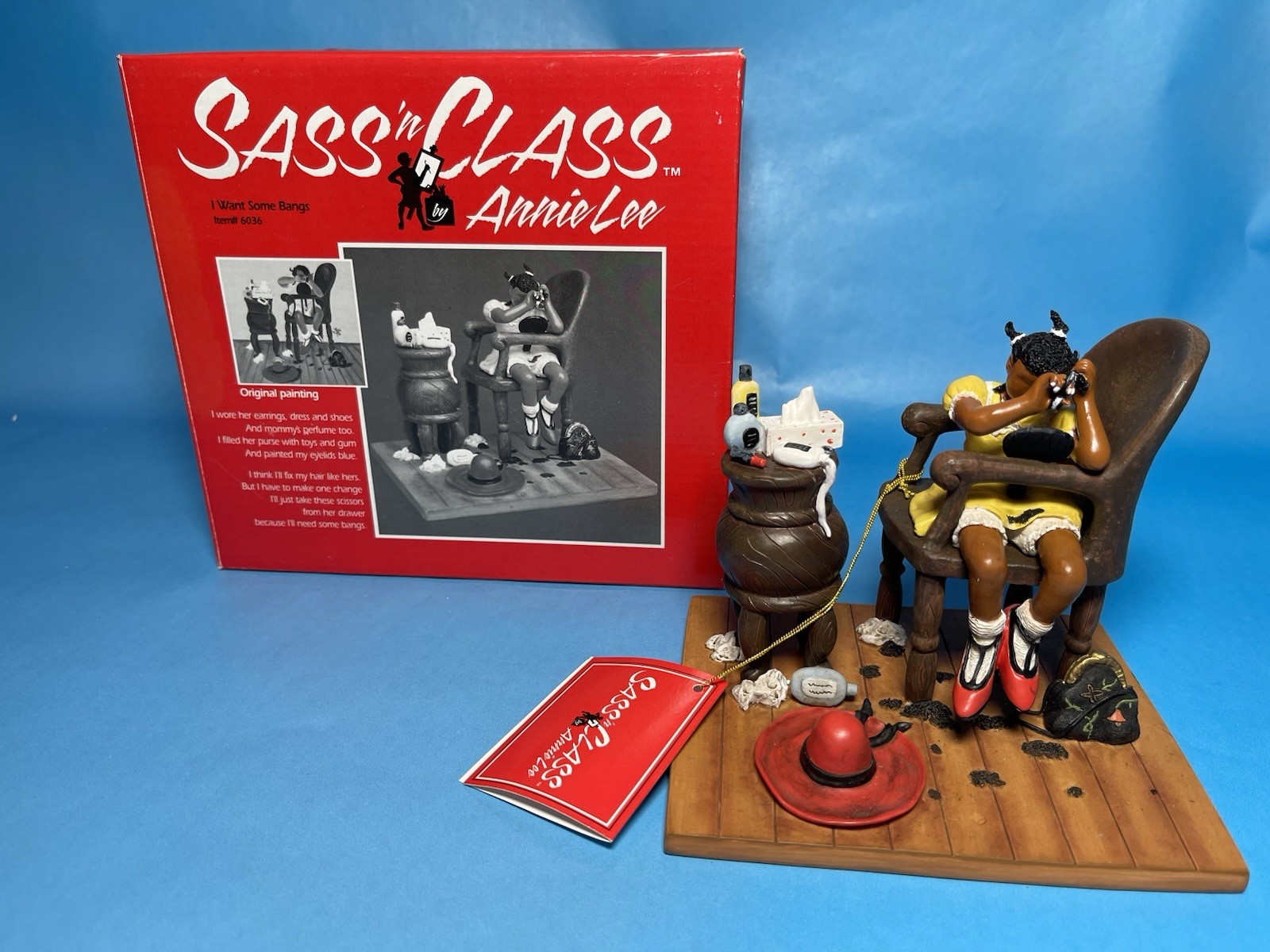 Sass ’n Class Annie Lee I Want Some Bangs Figurine 2000 w/ Box Black Americana