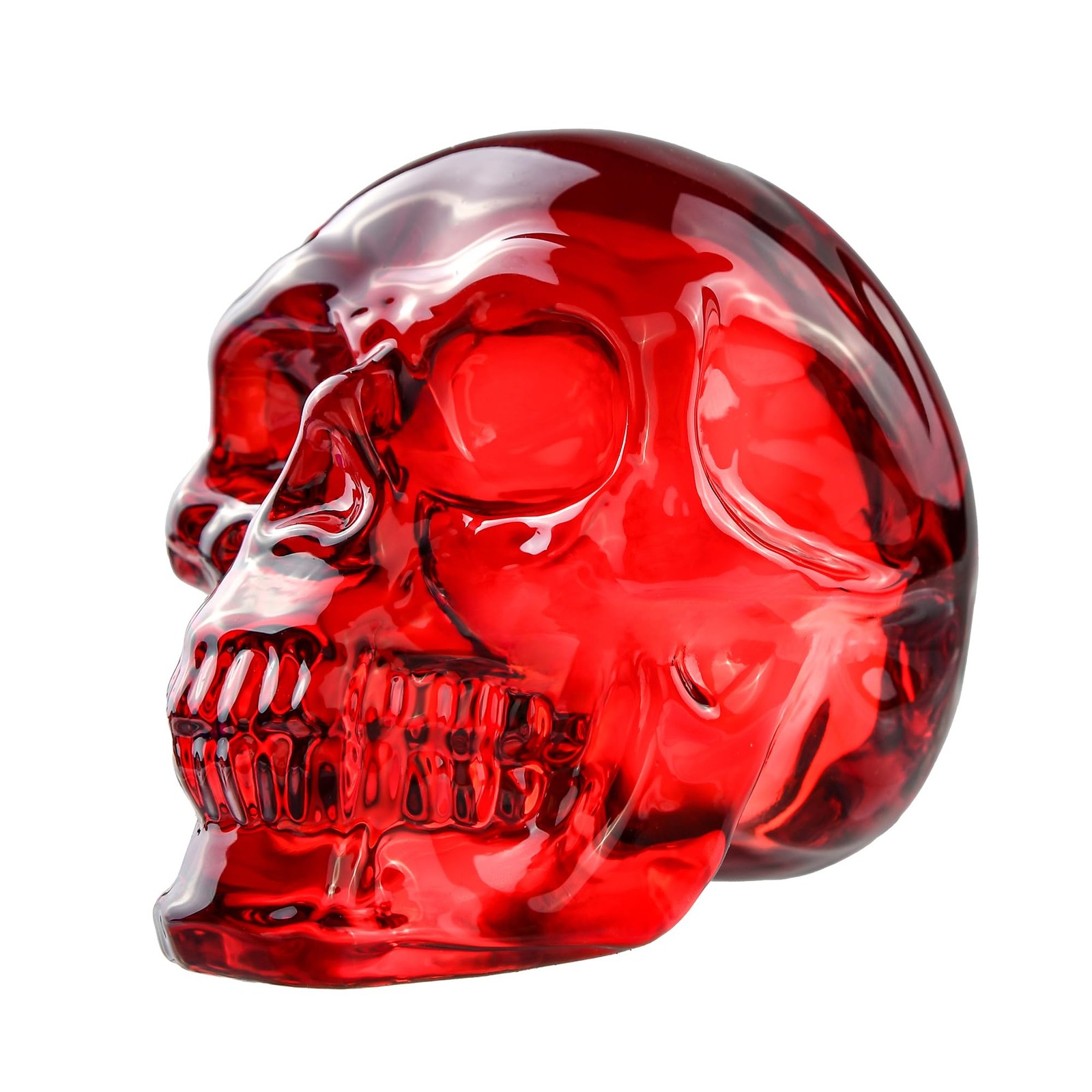 Red Crystal Skull Figurines, Skeleton Heads Model for Day of the Dead/Hallowe…