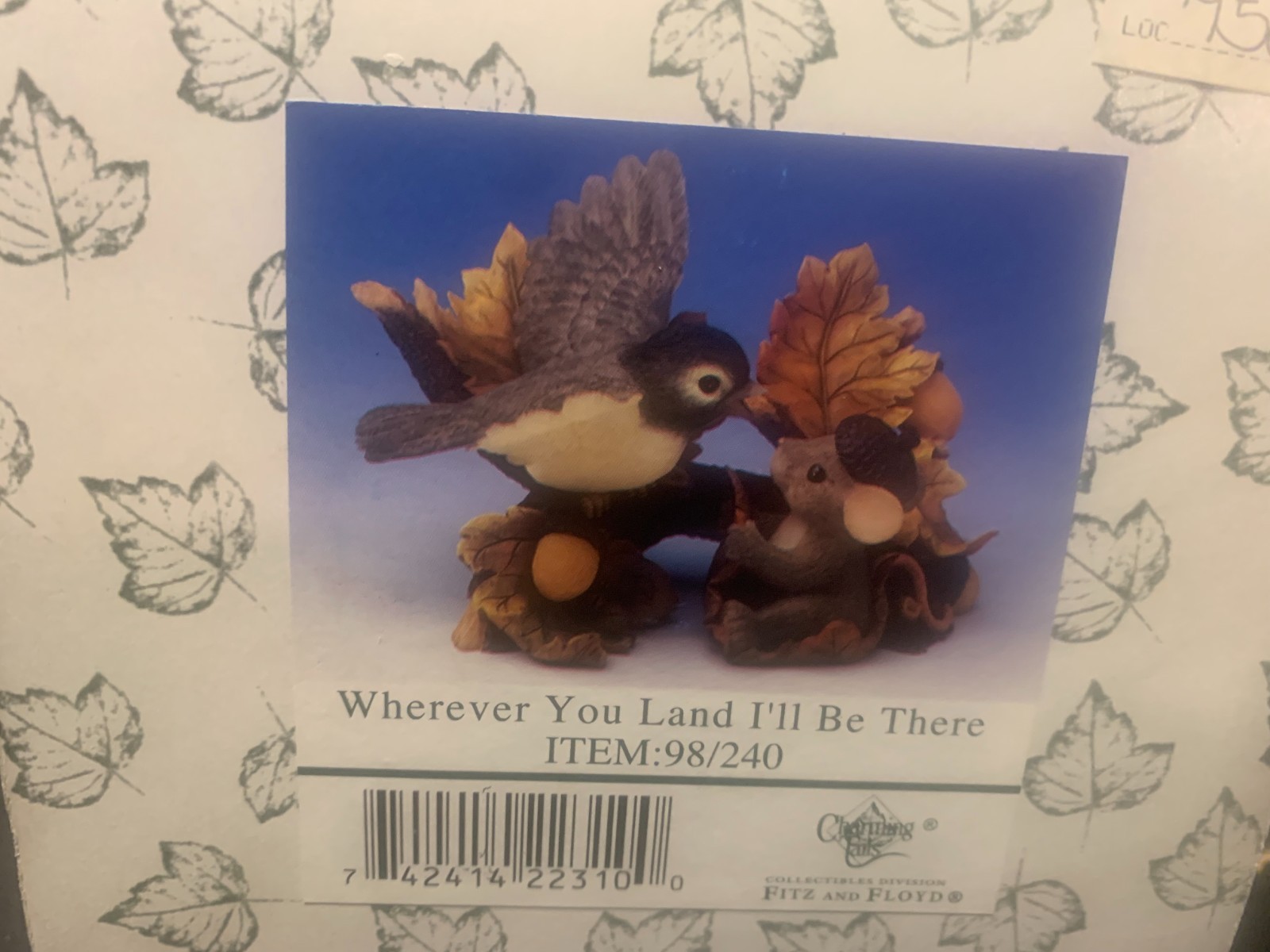 Charming Tails Fitz & Floyd ‘Wherever You Land I’ll Be There’ 98/240 NIB
