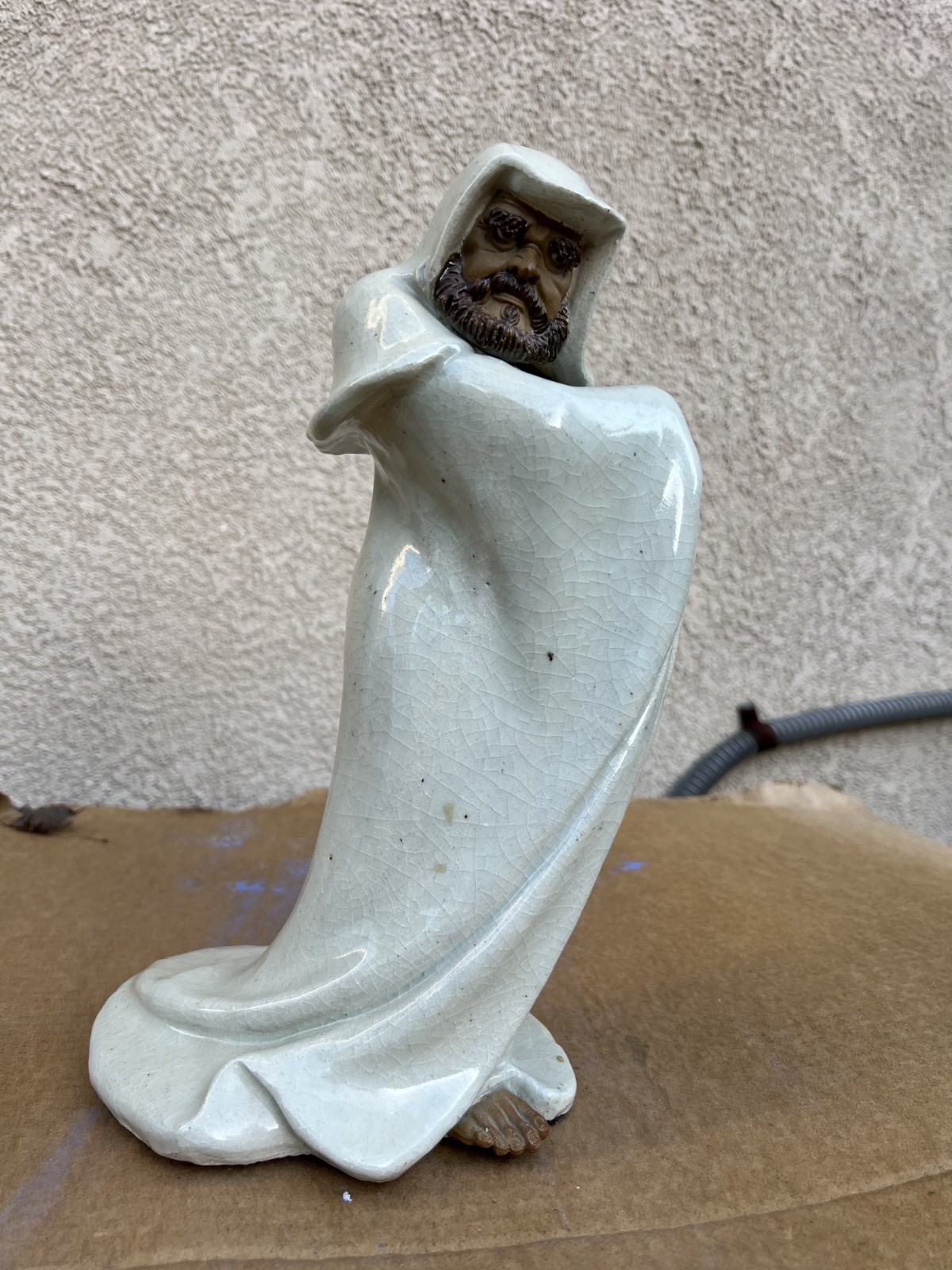 Big Chinese ShiWan Kiln 石湾窑 Porcelain Figurine Statue Signed by The Artist 12″