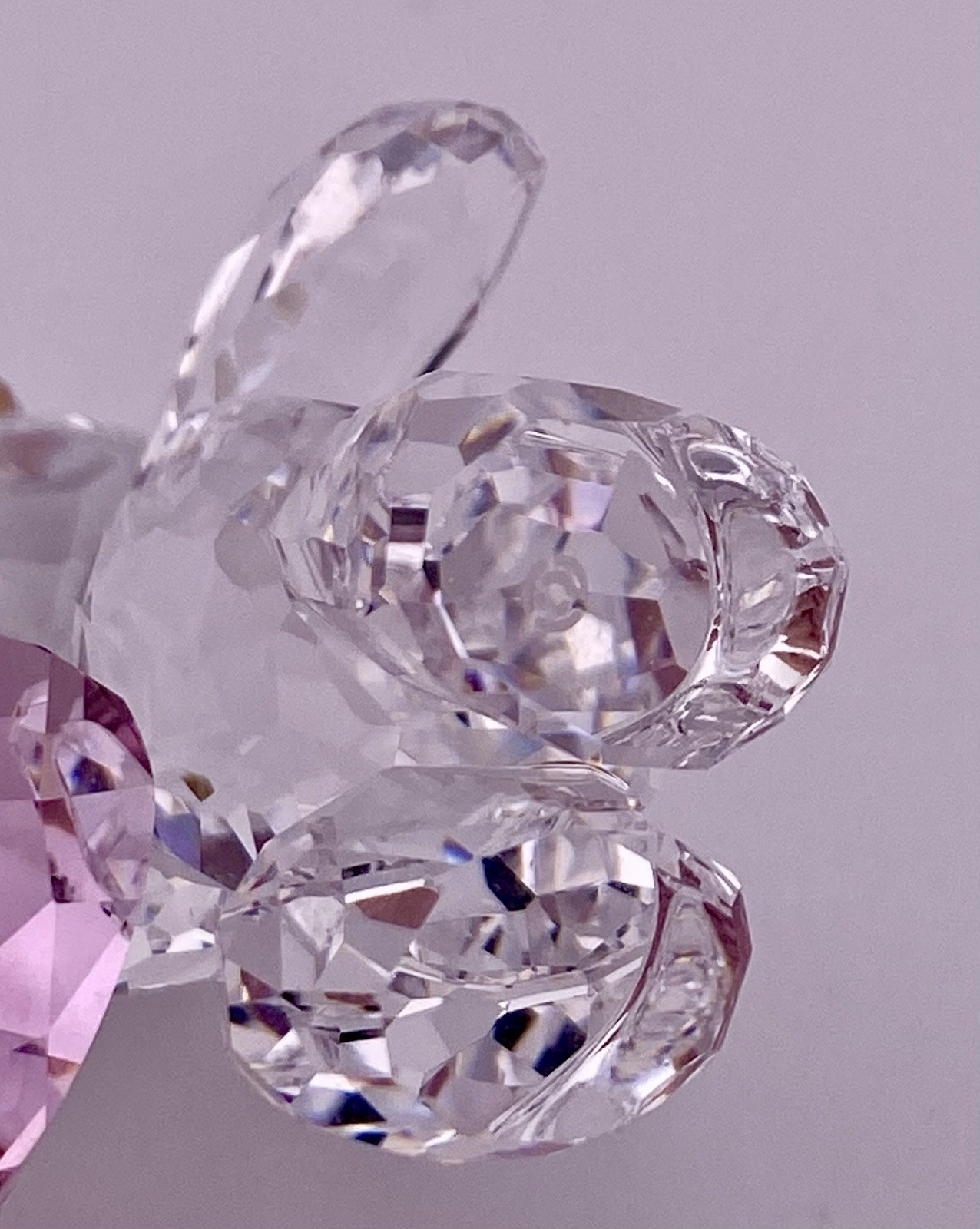 Swarovski Crystal Kris Bear WITH YOU Pink Heart Figurine, Swan Logo.