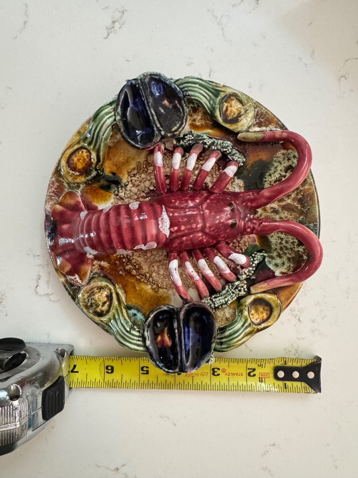 J. Willfred By Sadek Lobster Plate Palissy Majolica Portugal 7” Hanging Plate