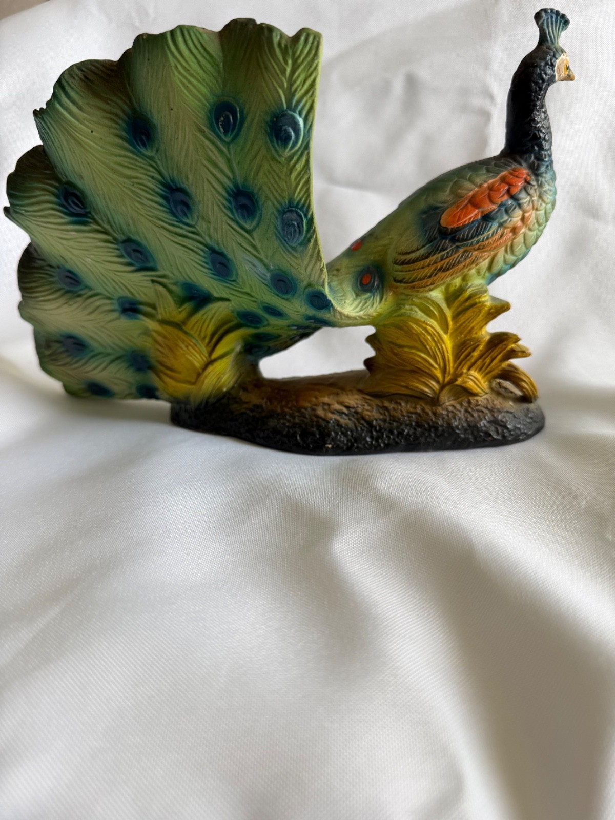 Vintage Ceramic 8.5″ Long Peacock Bird Figurine made in Japan