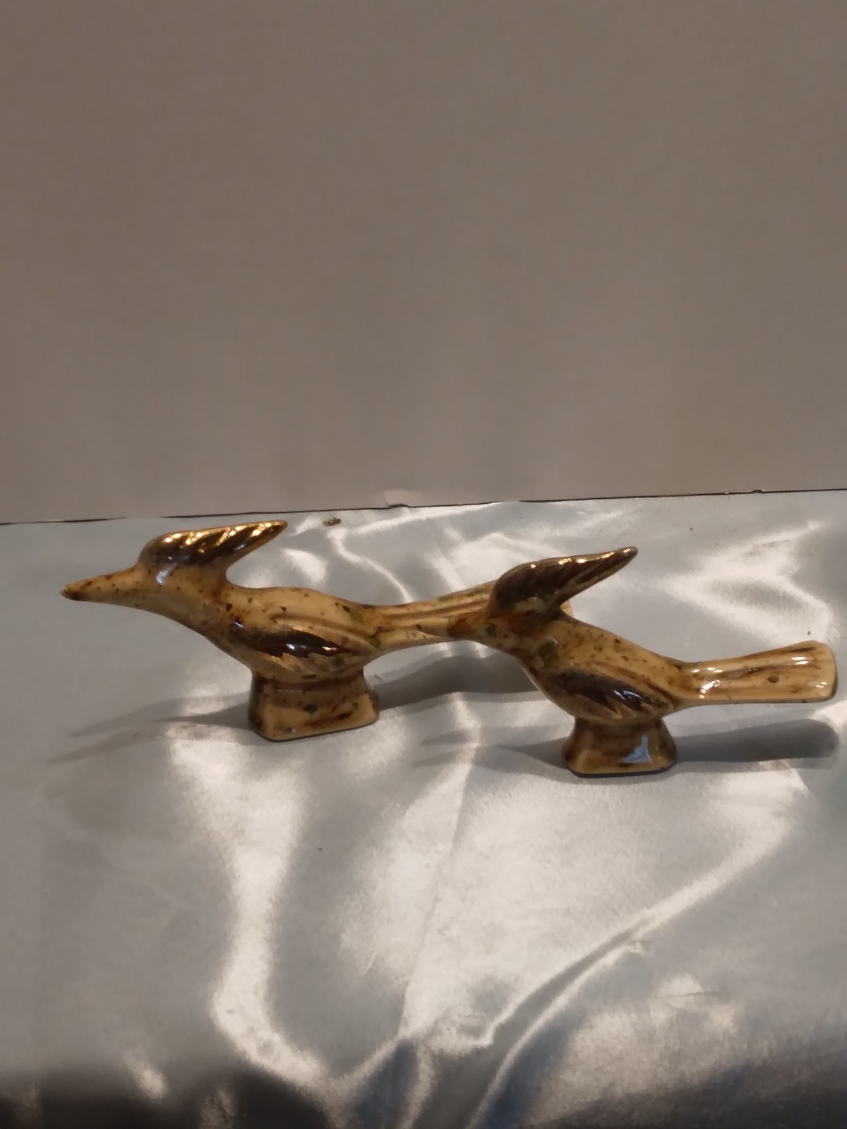 Vintage Mid Century Hand 2 2 Carved Brown Ceramic Glazed ROADRUNNER TEAD