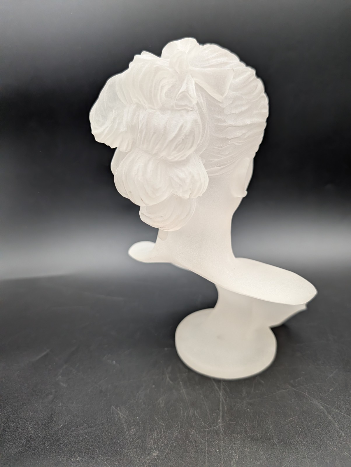 VINTAGE FROSTED FEMALE Acrylic Lucite BUST Neoclassical Sculpture