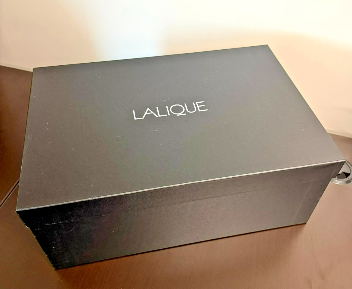 NIB Lalique (France) “IBEX” Persepolis Blue Frosted/Clear Sculpture #10829400