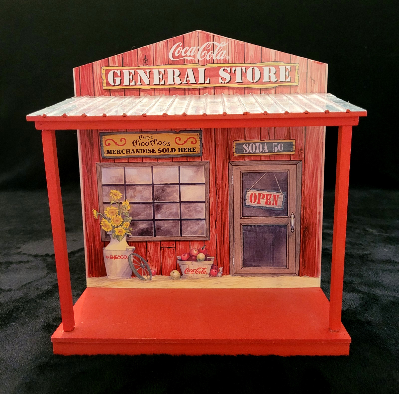 Vintage ENESCO Mary Moo Moos Coca Cola Collectables Bundle With Display Stand