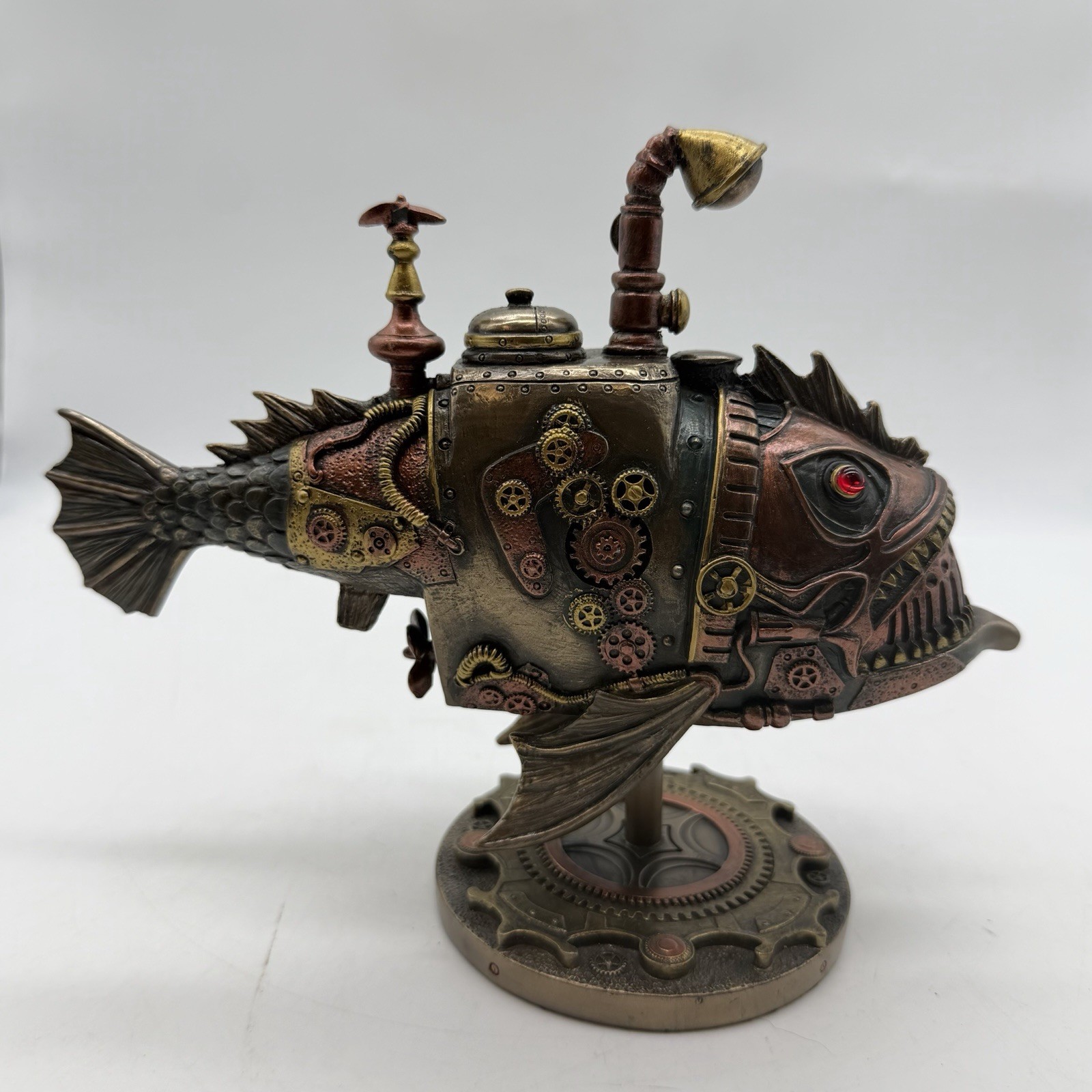 Steampunk Submarine Melanocetus-Unus Anglerfish Statue Sculpture Figure