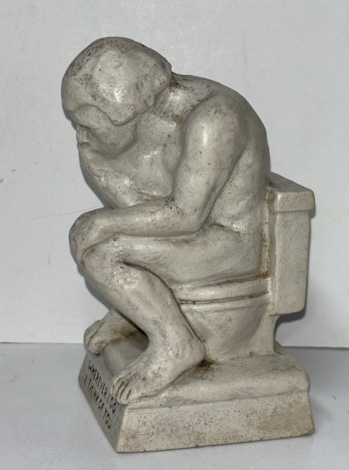 Vintage Russ Berrie “Wherever I Go..”Thinking Man Statue American Greetings 1972