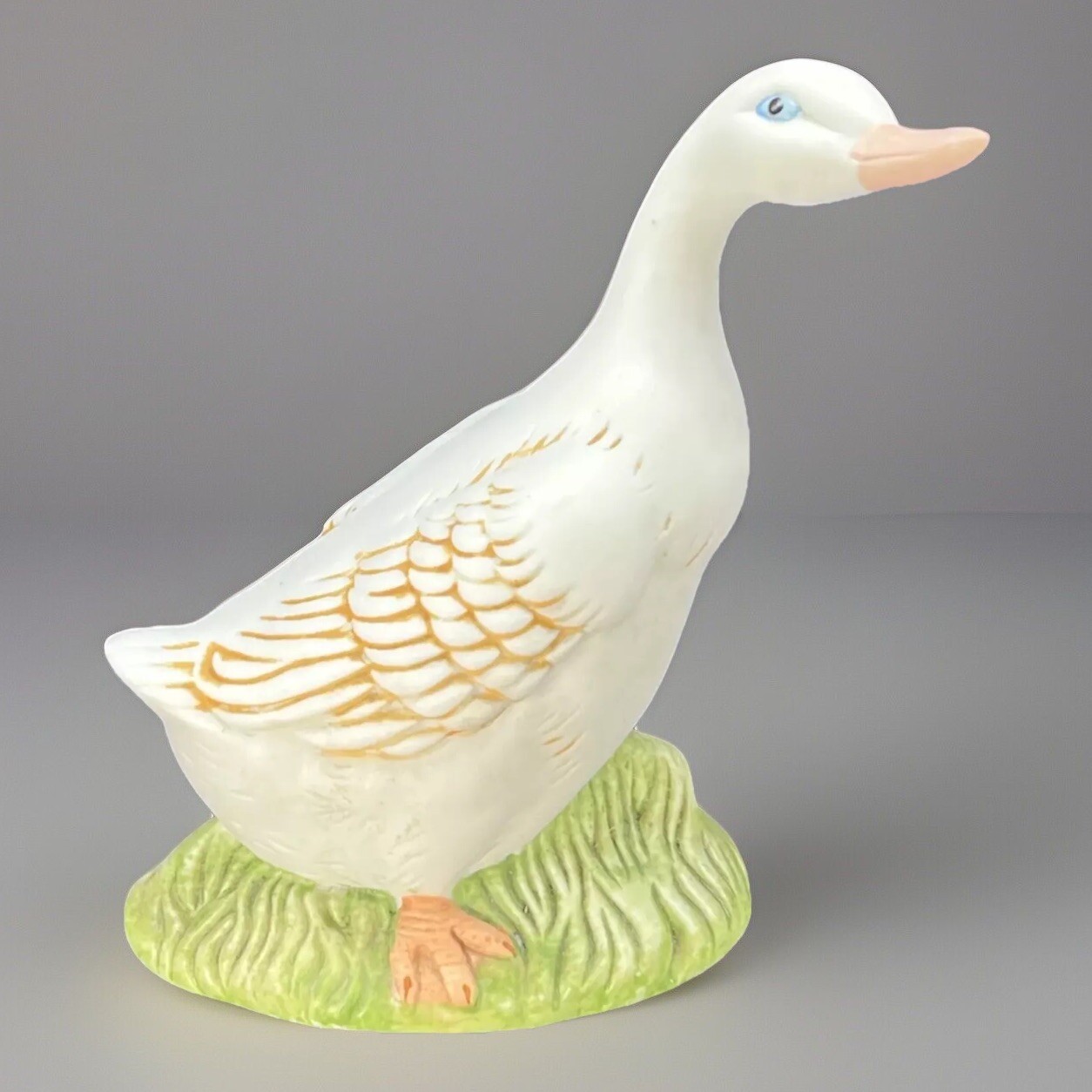 Brinn’s PGH Duck on Grass Figurine Porcelain Outdoors Farm Cottagecore Vintage