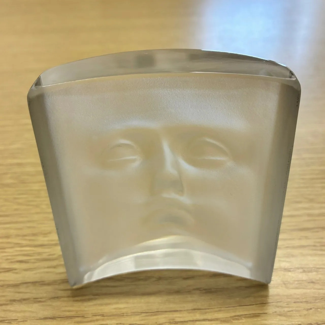 Daum France Crystal Ornament Human Face Sculpture Minos David Roy Adzak W/Box