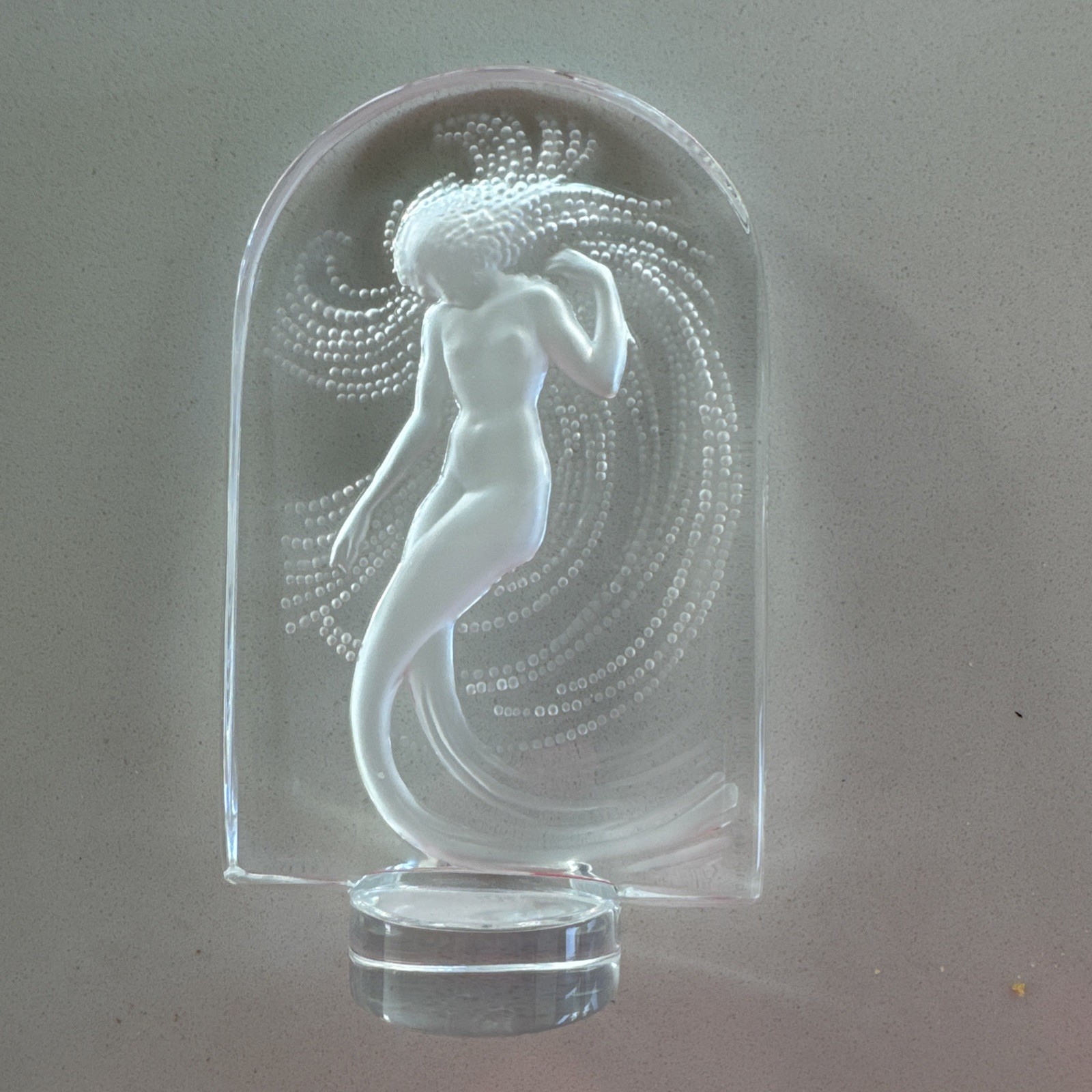 Lalique Nude Water Nymph Figure “Naiad Cachet” Mermaid