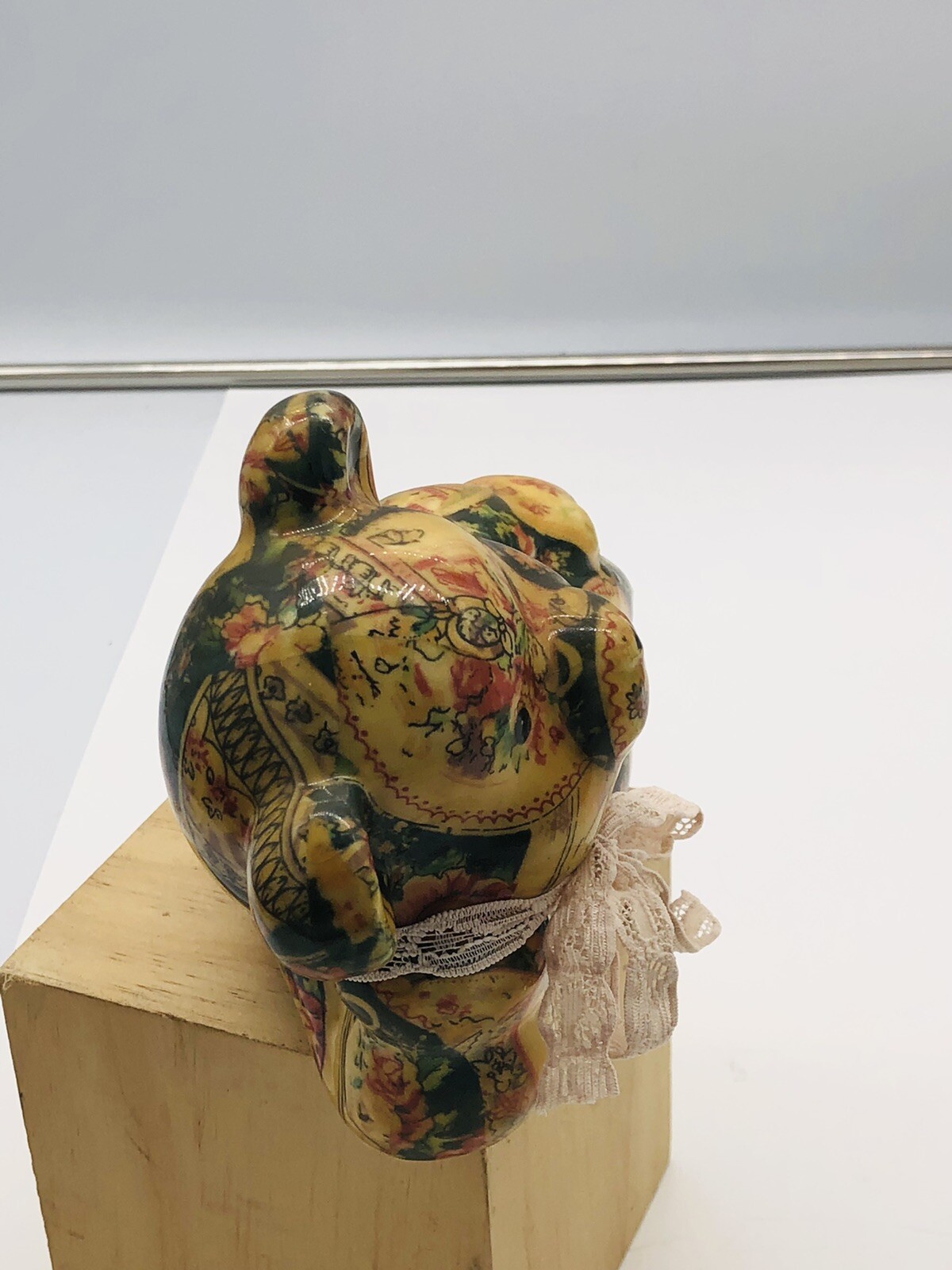 Porcelain Patchworks Floral Teddy Bear *Takin it Easy* by Joan Baker Designs