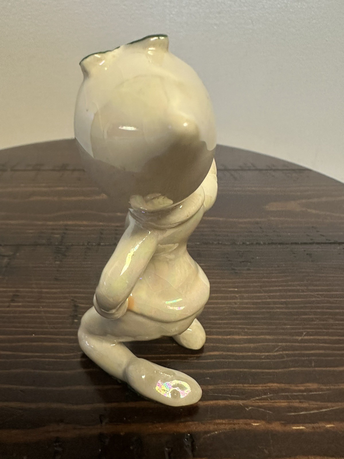 Vintage Kreiss Christmas Pixie Elf Pointing Rhinestones Pearlized Figurine