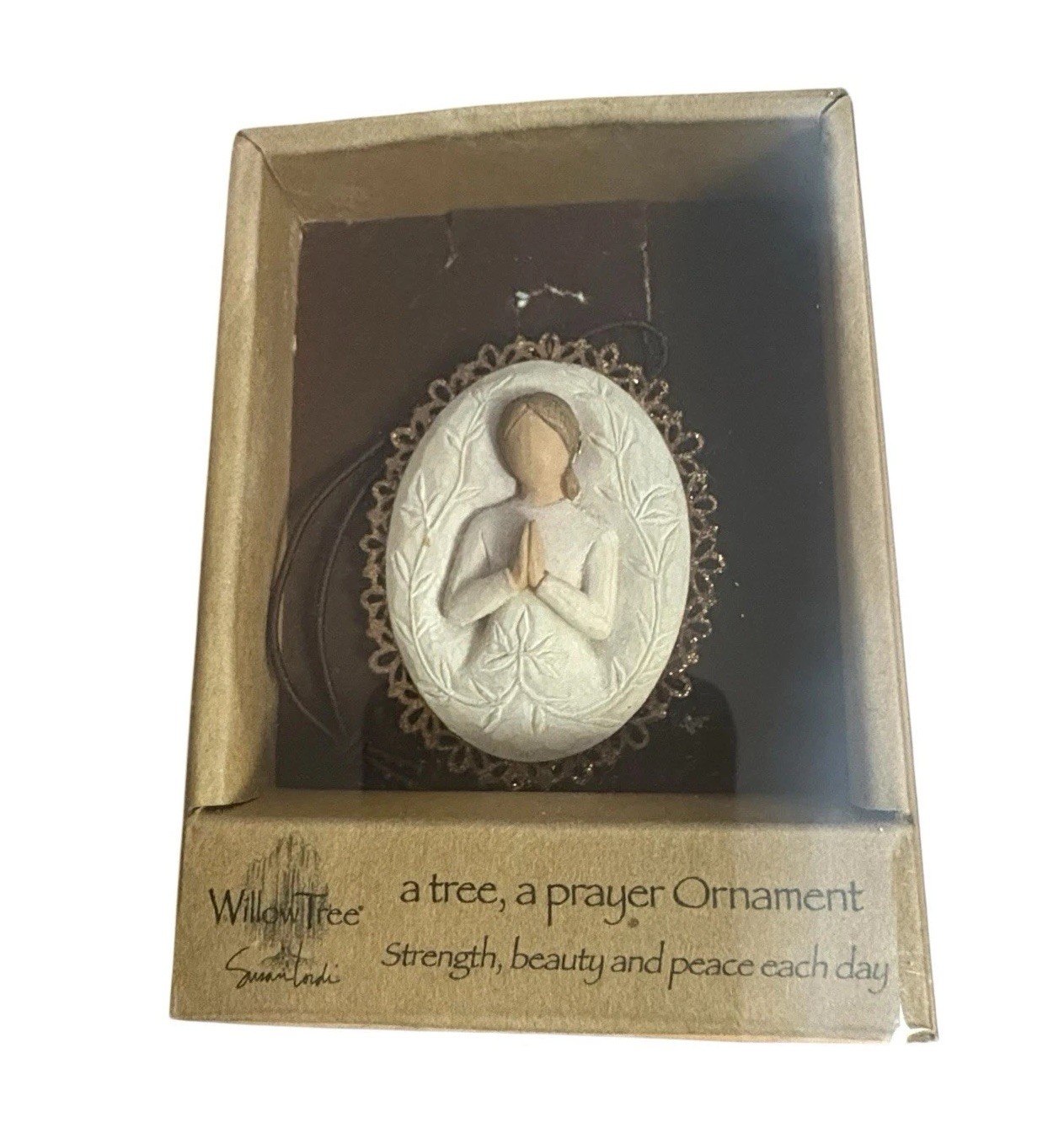 WILLOW TREE #26213 “A Tree A Prayer” by Demdaco Woman Metal Edge Ornament