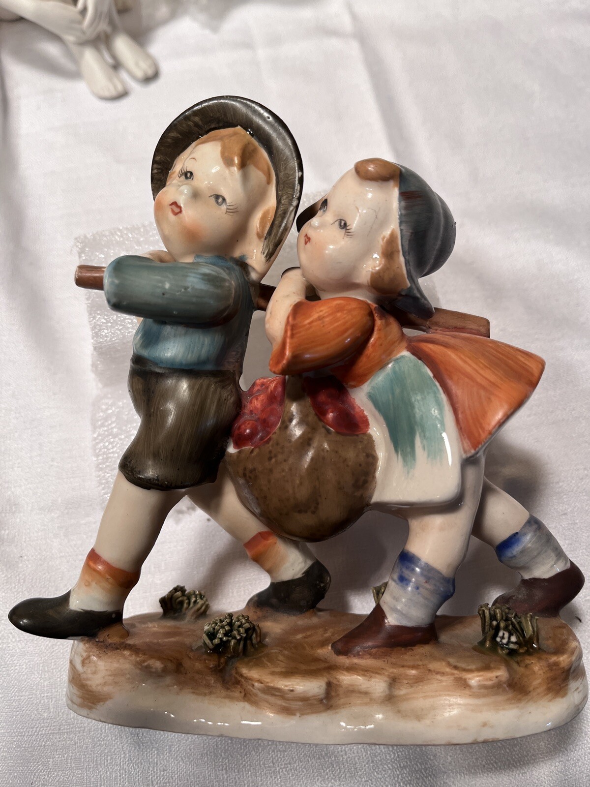 VTG 1950s “Diamond” brand hand-painted 5-1/2″ ceramic figurine Children REDUCED!