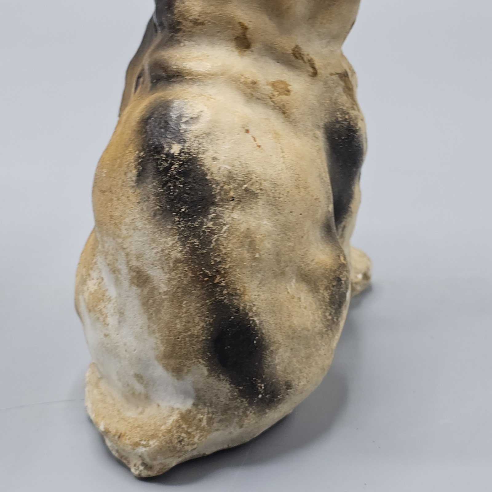 Vintage Chalkware Carnival Prize? Cat Halloween Angry Rustic Calico 6″ Folkart