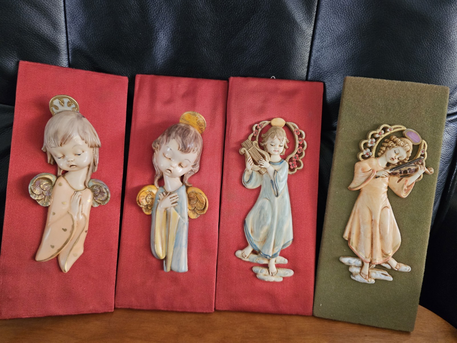 Vintage Baroque Style 3D Resin Angel Plaques Made In Italy EUC AS IS Lot Of 4