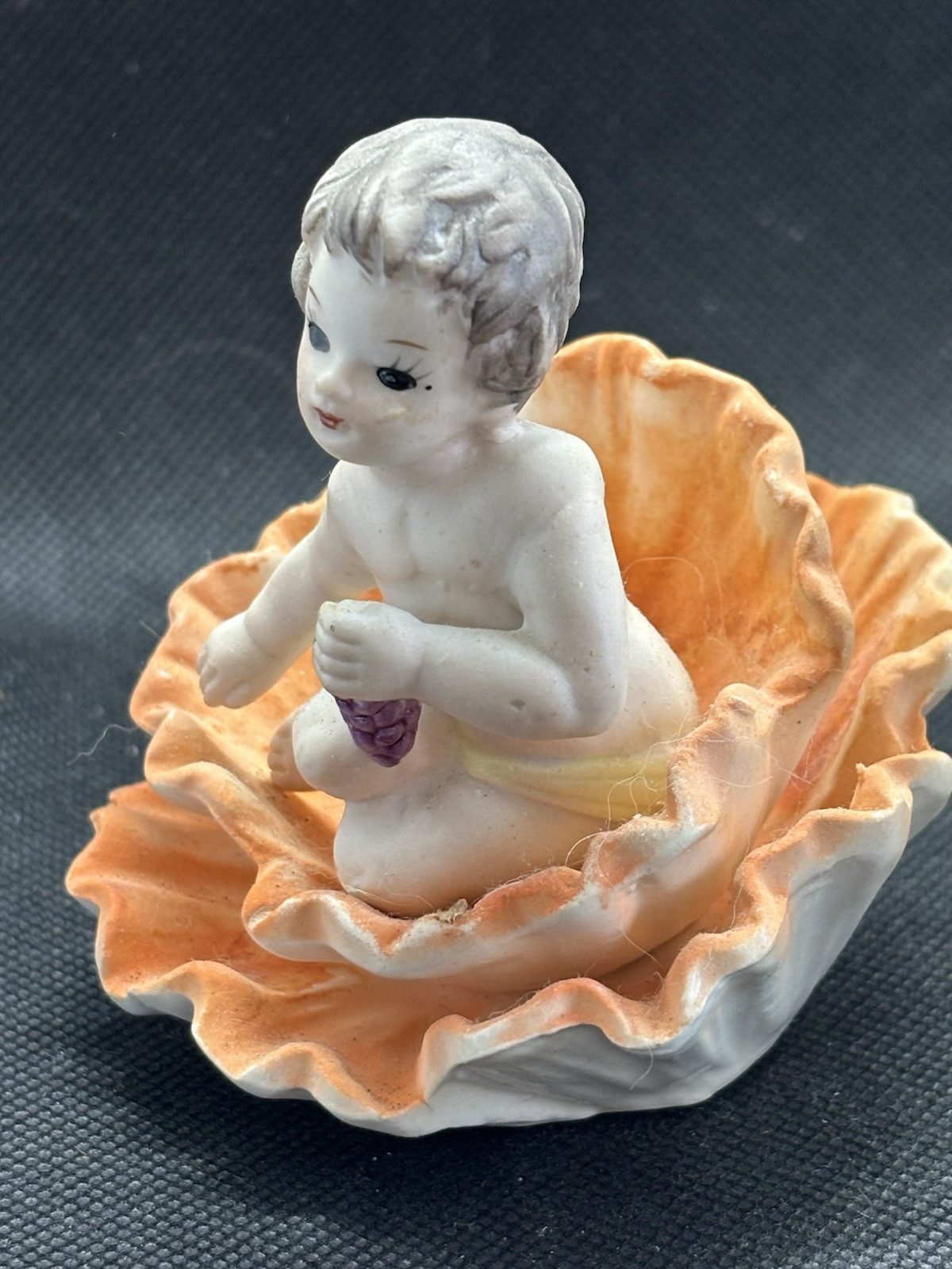 Norleans August Cherub Sitting Iin a Poppy Flower Figurine Japan