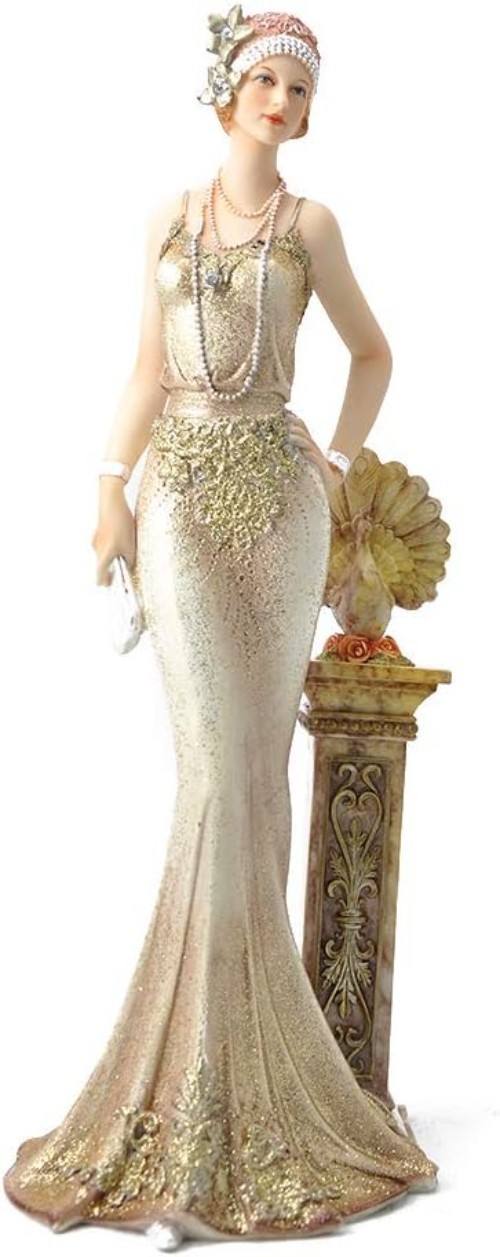 Graceful Victorian Lady Statue | Elegant Polyresin Sculpture