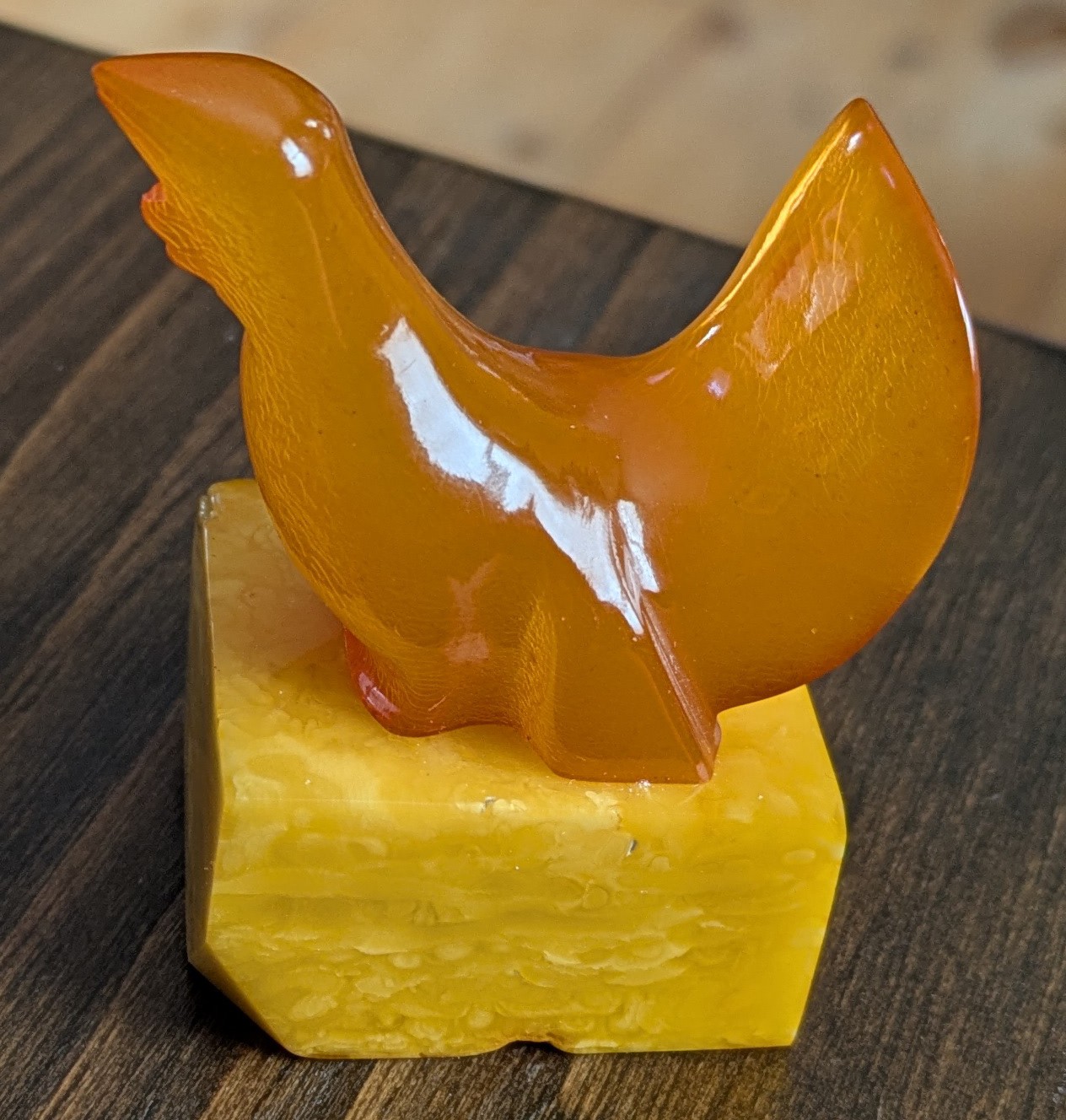 Vintage Collectible Baltic Amber Butterscotch Turkey Statuette