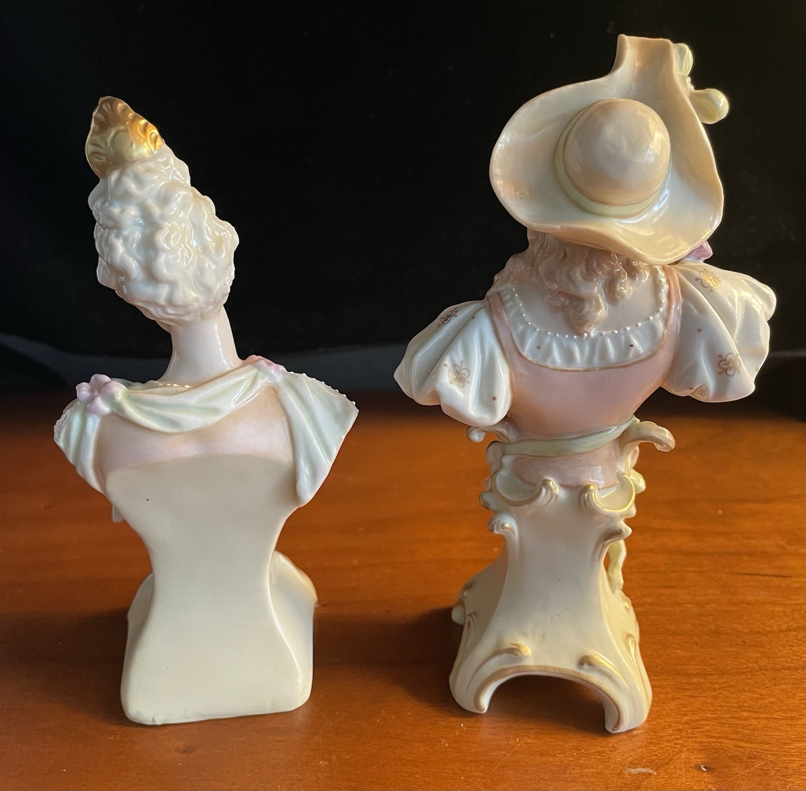 Pair Of E&A Muller, Schwarza Volkstedt Porcelain Figurine Busts 1895-1907