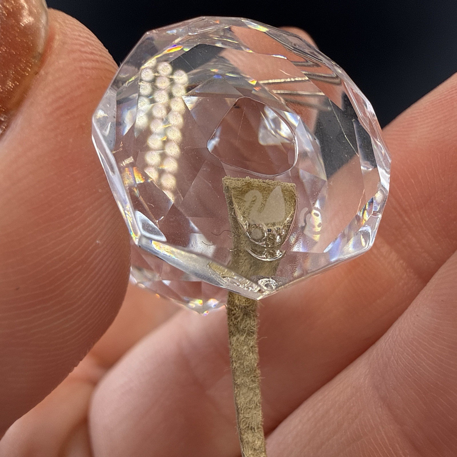 Swarovski Replica Mouse Crystal Figurine Set of 2 Farm Mice Box Leather Tail