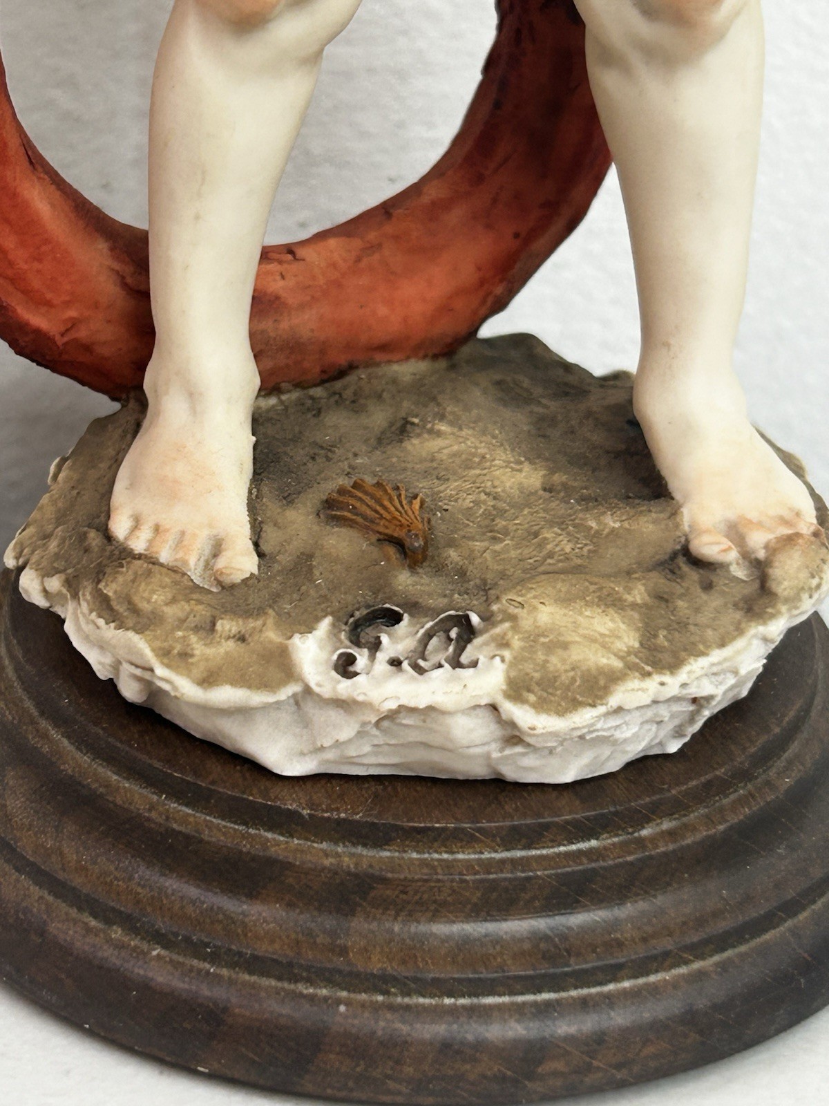 G.Armani Capodimonte Italy Bikiniis Girl Figurine with Wood Base 9″h